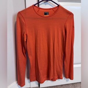 Icebreaker Women’s Vibrant Orange Long Sleeve Merino wool Tee Small